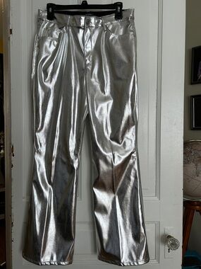 wild fable Silver Metallic Faux Leather Pants